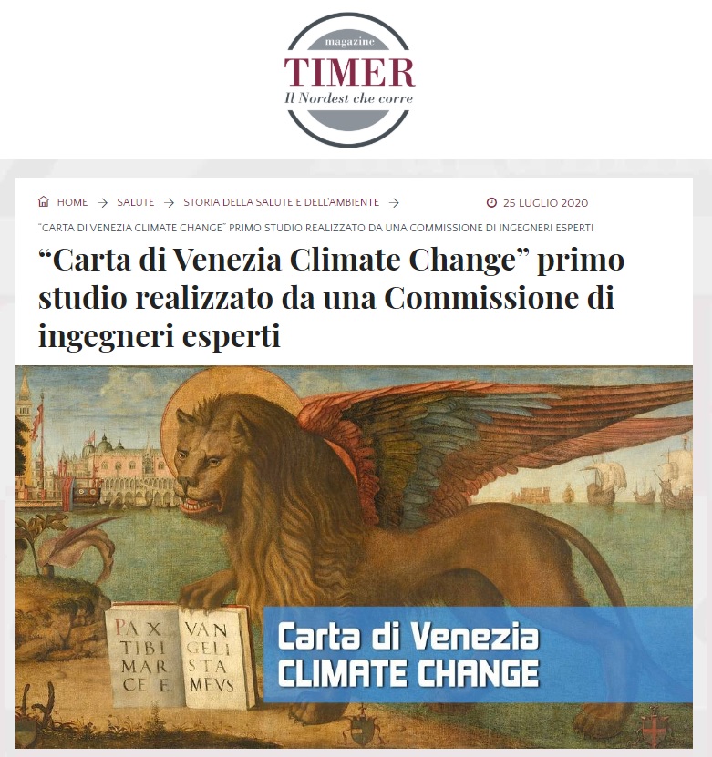TIMER MAGAZINE PRESS 2020 - Carta di Venezia Climate Change - Ingegneri Venezia cambiamenti climatici